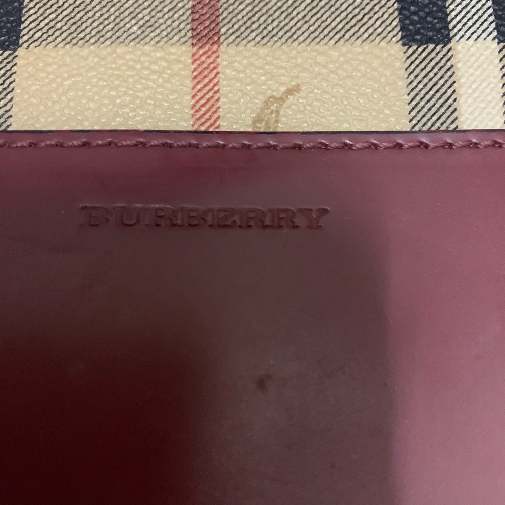 Burberry handbag vintage check/ red leather trim - Picture 2 of 9